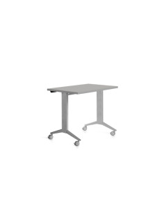 MESA ROCADA METAL 120x60 ESTRUCTURA ALUMINIO TABLERO ABATIBLE GRIS