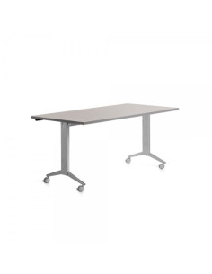 MESA ROCADA METAL 160x80 ESTRUCTURA ALUMINIO TABLERO ABATIBLE GRIS