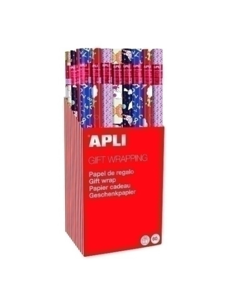 PAPEL de REGALO ROLLO APLI 07x2 m CAJA de 55 INFANTIL