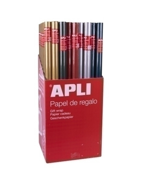 PAPEL de REGALO ROLLO APLI 07x2 m CAJA de 55 KRAFT COLOR