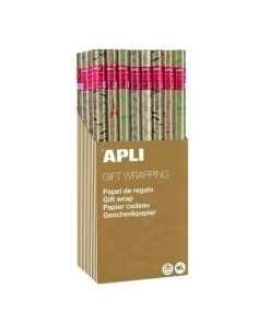 CAJA 55 ROLLOS PAPEL REGALO APLI KRAFT FUN 2m