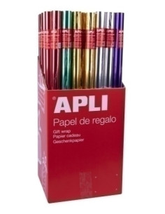 PAPEL de REGALO ROLLO APLI 07x2 m CAJA de 55 METALIZADO