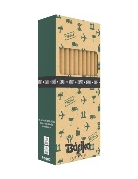 PAPEL de REGALO ROLLO BASIKA 07x2 m CAJA de 50 KRAFT ECOLOGICO
