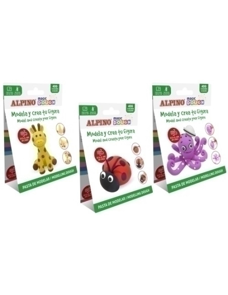 PASTA MODELAR ALPINO MAGIC DOUGH DIY 40 gr ANIMALS SURTIDO EXPOSITOR DE 15