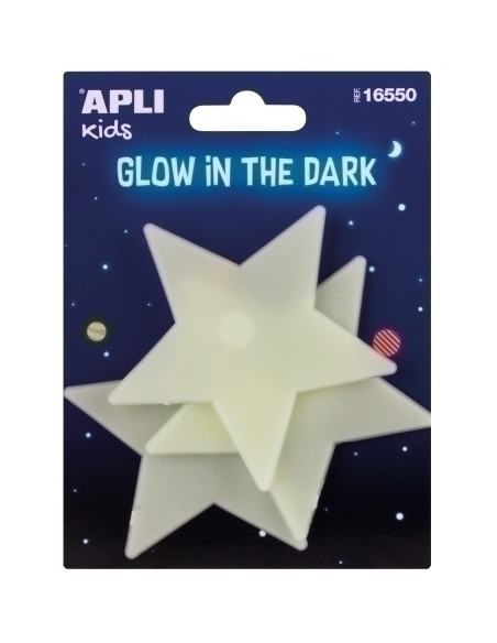 PEGATINAS APLI LUMINISCENTES ESTRELLAS BLISTER DE 3