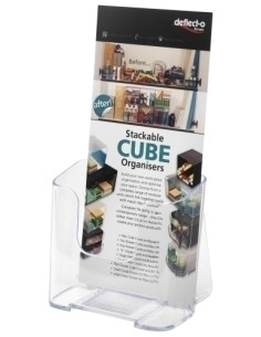 PORTAFOLLETOS SOBREMESA DEFLECT-O 13 A4 VERTICAL 1 COMPARTIMENTO RESPALDO ALTO CRISTAL