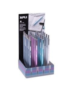 PORTAMINAS APLI 07 mm METAL COLORS EXPOSITOR DE 20