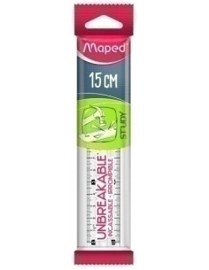 REGLA MAPED STUDY 15 CM IRROMPIBLE TRANSPARENTE