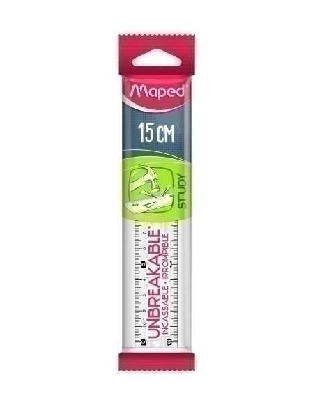 REGLA MAPED STUDY 15 CM IRROMPIBLE TRANSPARENTE