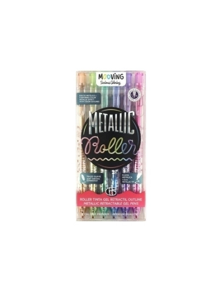 ROLLER GEL RT MOOVING 08mm OUTLINE ESTUCHE de 6