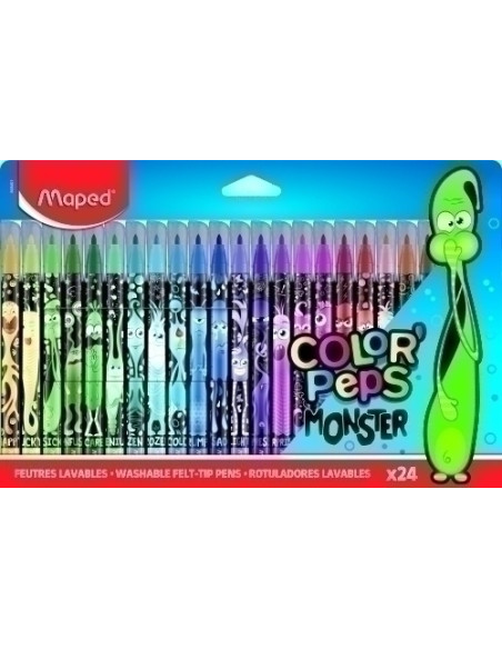 ROTULADOR FIBRA MAPED COLOR´PEPS MONSTER ESTUCHE de 24