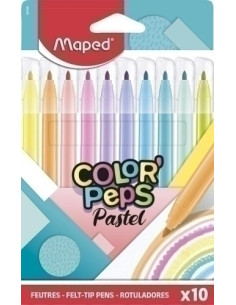 ROTULADOR FIBRA MAPED COLOR´PEPS PASTEL ESTUCHE de 10