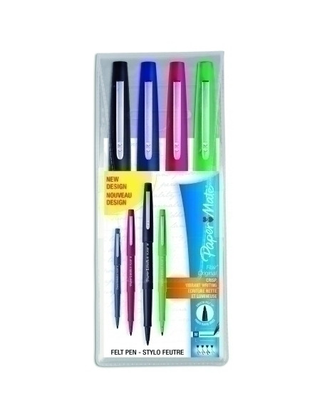 ROTULADOR FIBRA PAPER MATE FLAIR ORIGM 11 BOLSA de 4 ESTANDAR