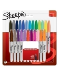 ROTULADOR PERMANENTE SHARPIE FINE SURTIDO BLISTER de 24