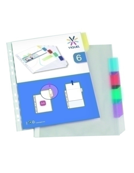 SEPARADORES VIQUEL PP A4 6 PESTAÑASFUNDAS PERSONALIZABLES