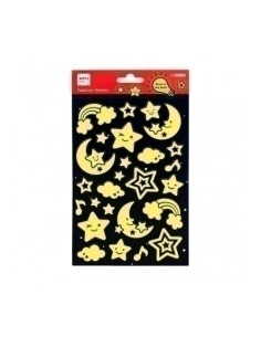 STICKERS APLI BOLSA 1h ESTRELLA&LUNA LUMINISCENTES  18559