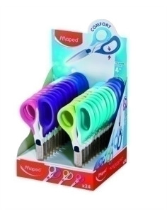 TIJERAS MAPED SENSOFT ASIMETRICA 13 cm EXPOSITOR de 24