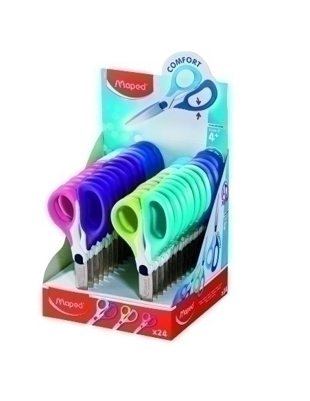 TIJERAS MAPED SENSOFT ASIMETRICA 13 cm EXPOSITOR de 24