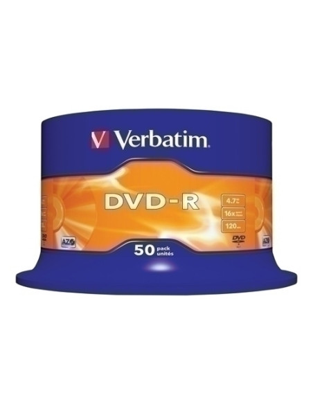 DVD -R VERBATIM 47GB 16x SPINDLE 50 Incluye Canon LPI de 1050 