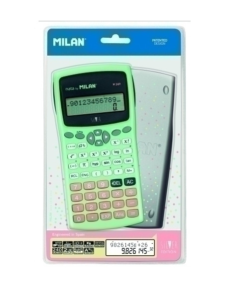 CALCULADORA CIENTIFICA MILAN 102 DIGITOS M240 SILVER 2 líneas