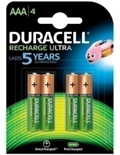 PILAS DURACELL RECARGABLES AAA 850 MAH DX2400 -HR03 BLISTER DE 4