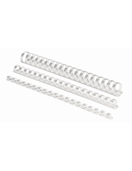 CANUTILLO PLASTICO FELLOWES 21 anillas paso US BLANCO 14 mm CAJA de 100