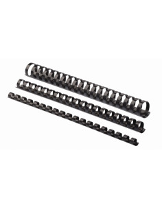 CANUTILLO PLASTICO FELLOWES 21 anillas paso US NEGRO 14 mm CAJA de 100