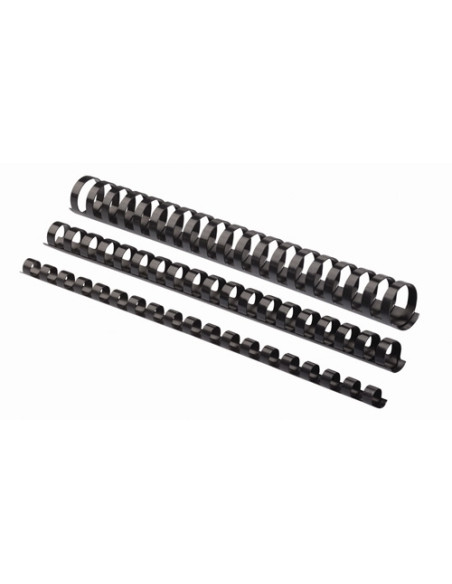 CANUTILLO PLASTICO FELLOWES 21 anillas paso US NEGRO 22 mm CAJA de 50