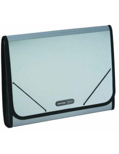 CLASIFICADOR ACORDEON DATABANK PP OPACO A4 12 DPTOSRIBETE y GOMAS PLATA