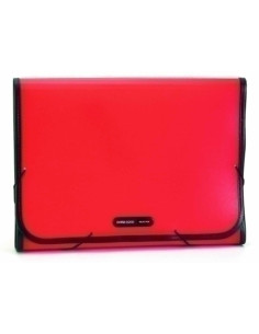 CLASIFICADOR ACORDEON DATABANK PP OPACO A4 12 DPTOSRIBETE y GOMAS ROJO