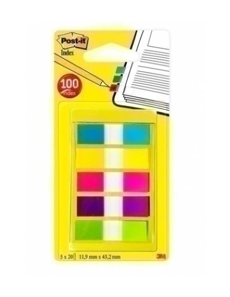 BANDERITAS ADHESIVAS POST-IT 683 12  PACK de 5 AZUL-AMARILLO-ROSA-VIOLETA-VERDE