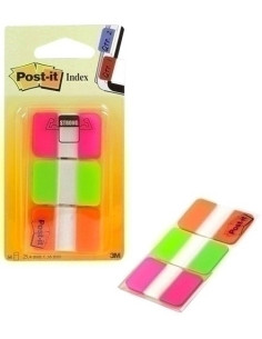 BANDERITAS ADHESIVAS POST-IT 686 RIGIDO NARANJA-ROSA-VERDE