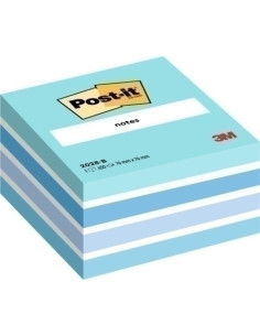 TACO NOTAS POST-IT CUBO 76X76X45  450 HOJAS AZUL PASTEL