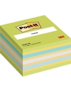 TACO NOTAS POST-IT CUBO 76X76X45  450 HOJAS AZUL VERDE NEON