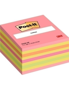 TACO NOTAS POST-IT CUBO 76X76X45  450 HOJAS ROSA NEON
