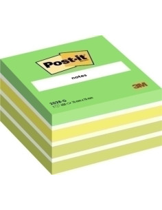 TACO NOTAS POST-IT CUBO 76X76X45  450 HOJAS VERDE PASTEL