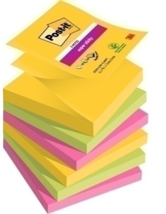 NOTAS ADHESIVAS POST-IT 90h Z NOTES  76x76 R330 SUPER STICKY COLORES RIO DE JANEIRO PACK de 6