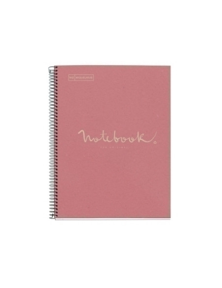 BLOC MIQUELRIUS ECO EMOTIONS NOTEBOOK 1 microtapa DURA A4 80h 80g CUADRIC5x5 ECOROSA