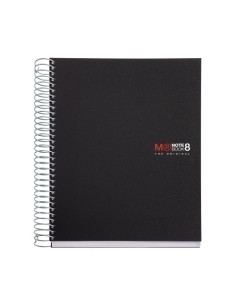BLOC MIQUELRIUS THE ORIGINAL NOTEBOOK 8 microtapa PP A5 200h 70g CUADRIC5x5 NEGRO