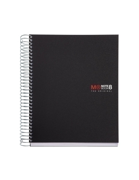 BLOC MIQUELRIUS THE ORIGINAL NOTEBOOK 8 microtapa PP A5 200h 70g CUADRIC5x5 NEGRO