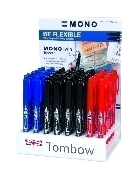 MARCADOR TOPACA PERM TOMBOW MONO TWIN DOBLE PUNTA 0408 SURTIDO EXPOSITOR de 48