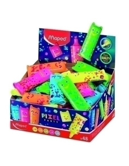 MARCADOR FLUOR MAPED FLUO PEPS MINI FRIENDS POCKET EXPOSITOR de 48