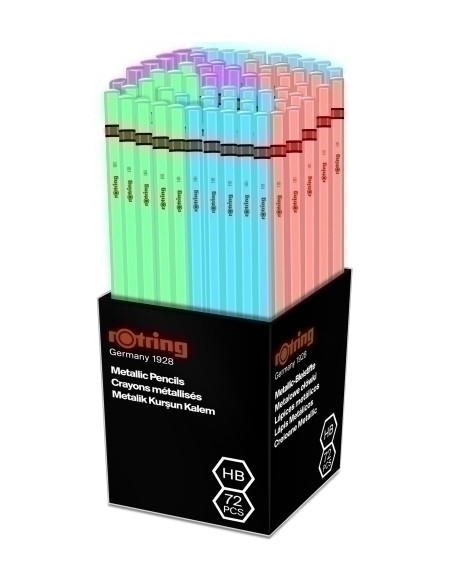 LAPIZ de GRAFITO ROTRING HB MADERA COLORES METALICOS