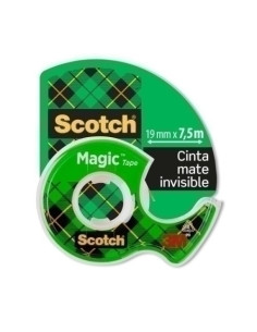 CINTA ADHESIVA SCOTCH MAGIC INVISIBLE rollo  75x19 con MINI PORTARROLLOS