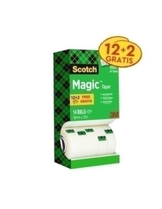 CINTA ADHESIVA SCOTCH MAGIC INVISIBLE rollo 33x19 PACK DE 14