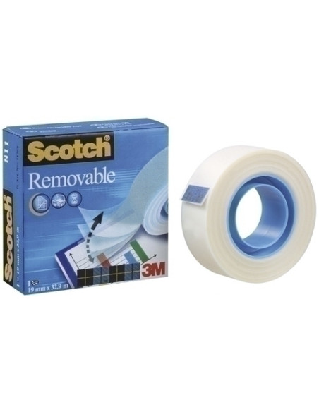 CINTA ADHESIVA SCOTCH MAGIC QUITA y PON INVISIBLE REMOVIBLE rollo 329x19