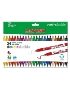 ROTULADOR FIBRA ALPINO DOUBLE DOUBLE BOLSA de 24