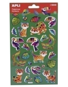 STICKERS APLI BOLSA 1h ANIMALES SELVA  18046