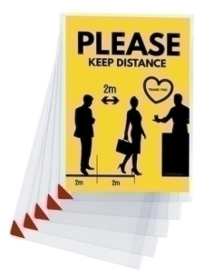 FUNDA PORTA CARTELES TARIFOLD KANG EASY CLIC A4 VERTICALHORIZONTAL REMOVIBLE PACK de 5