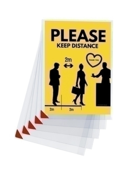 FUNDA PORTA CARTELES TARIFOLD KANG EASY CLIC A4 VERTICALHORIZONTAL REMOVIBLE PACK de 5